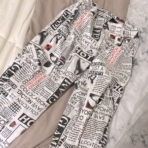 Newspaper print pants!